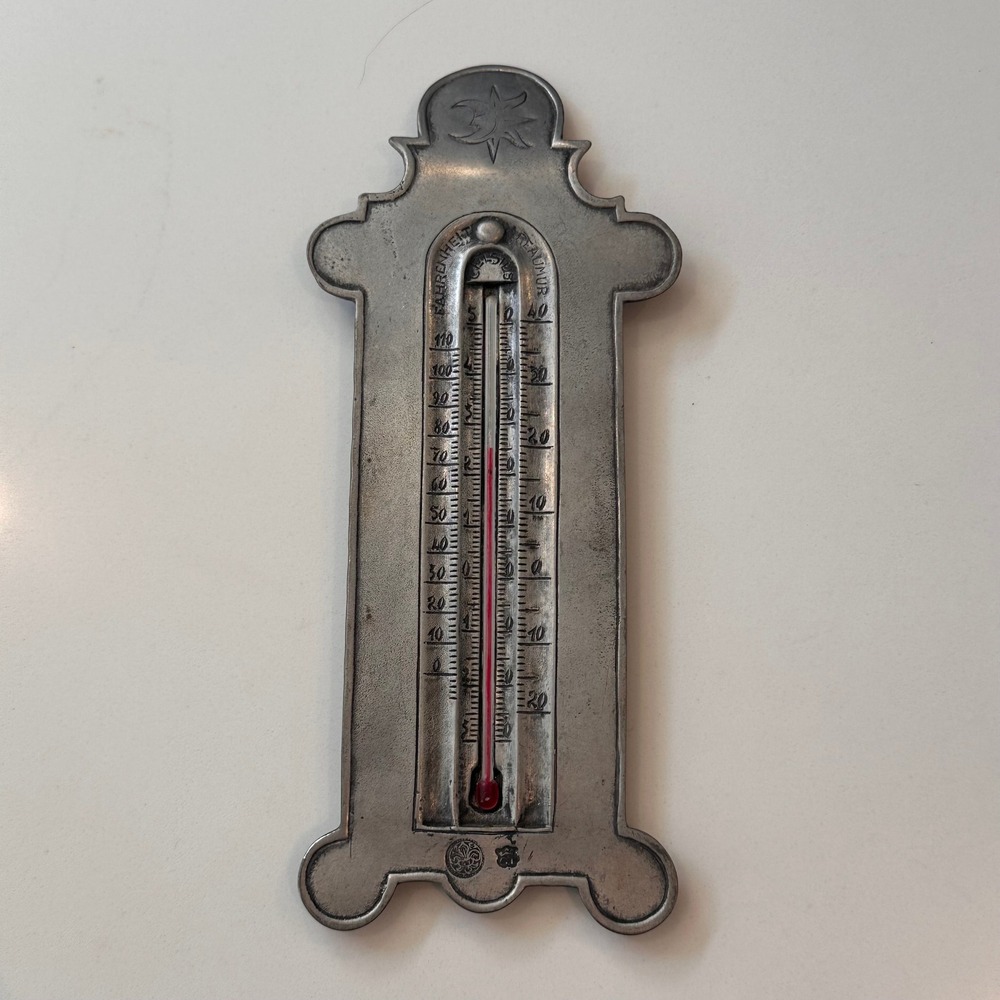 Vintage Ziegenfuss Austria Pewter Thermometer Fahrenheit Celsius Reaumur Scale